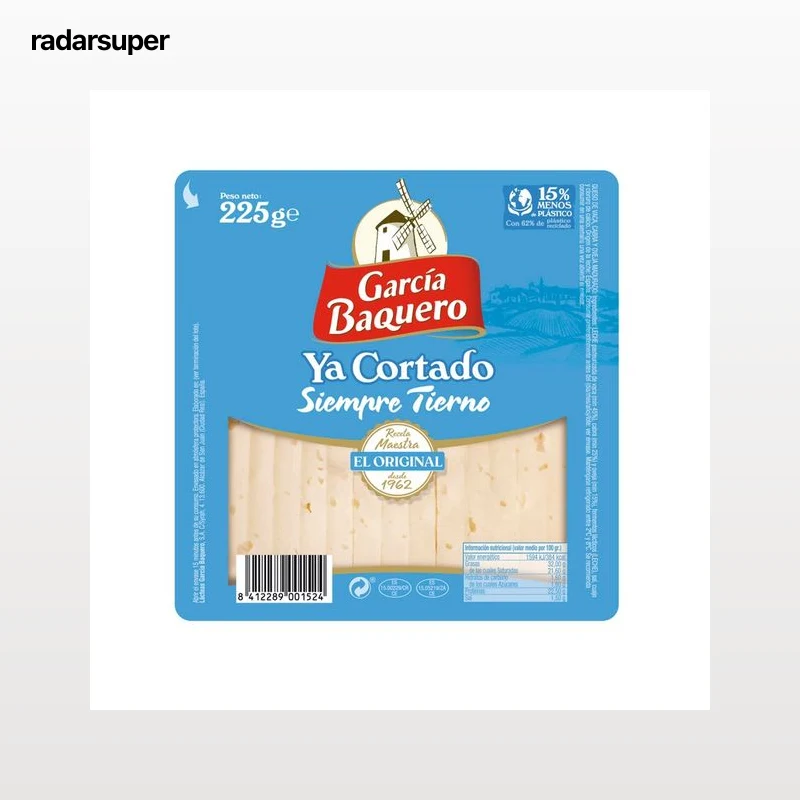 GARCÍA BAQUERO Queso tierno Ya Cortado GARCÍA BAQUERO, cuña de 250 g.