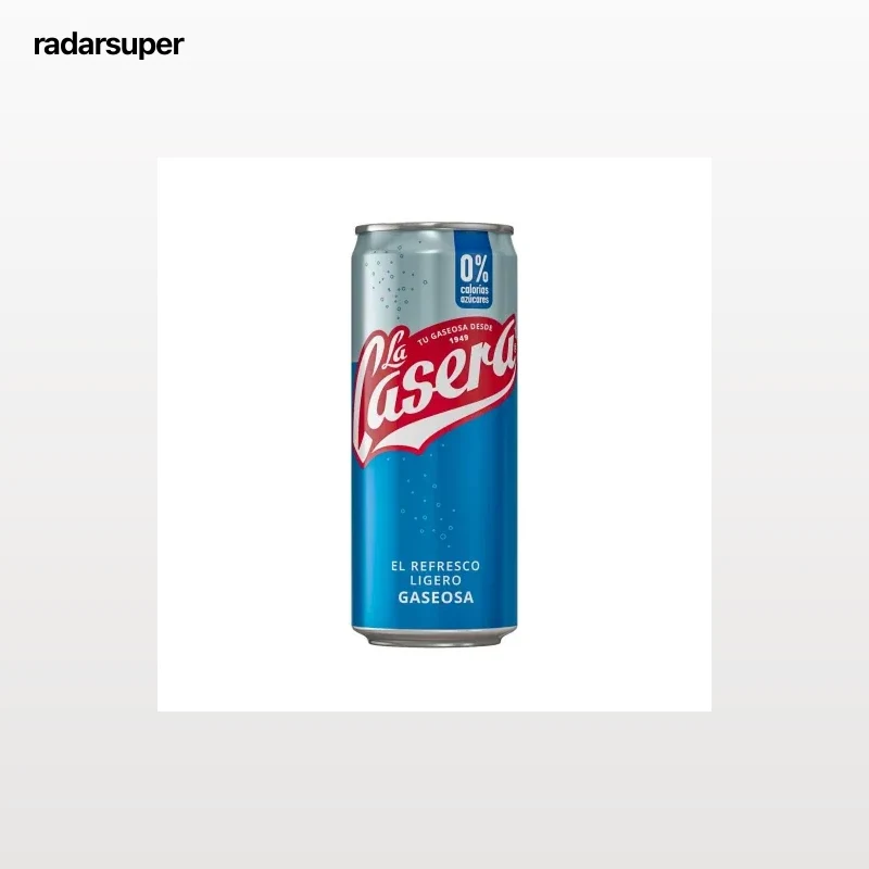 Gaseosa La Casera cero azúcares y calorías lata 33 cl.