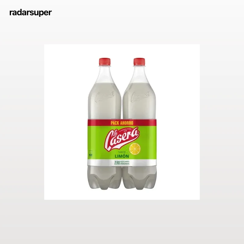 Gaseosa La Casera sabor limón zero azucares añadidos pack 2 botellas 1,5 l.