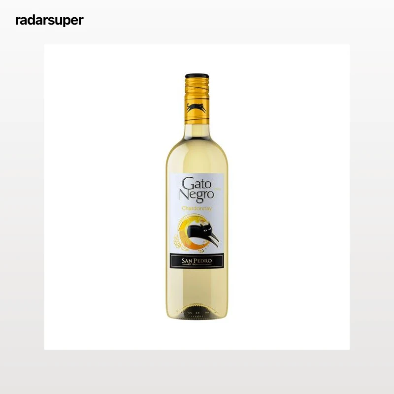 GATO NEGRO  Vino blanco Chardonnay elaborado en Chile botella de 75 cl.