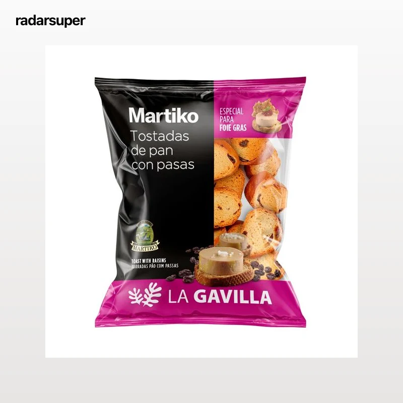 LA GAVILLA de Martiko Mini tostadas de pan con pasas, especiales para foie 100 g.