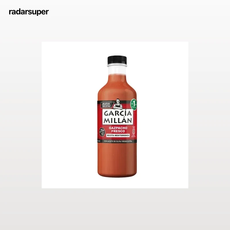 Gazpacho fresco receta mediterránea García Millán sin gluten 1 l.