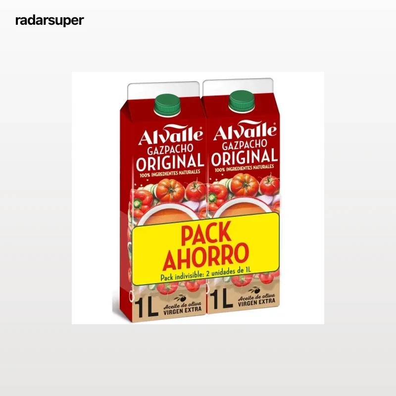 Gazpacho original Alvalle pack de 2 unidades de 1 l.
