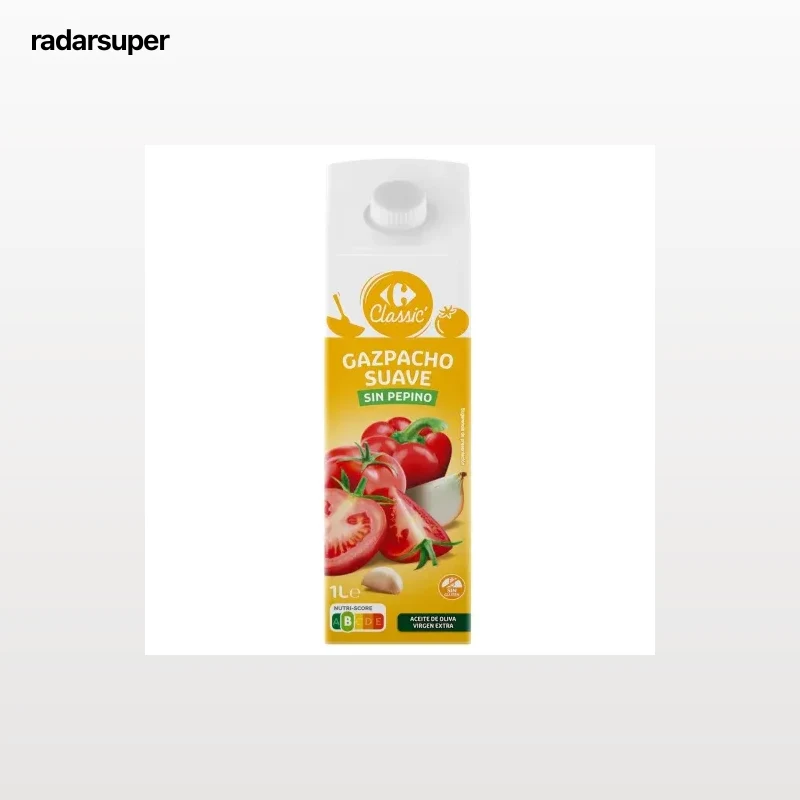 Gazpacho suave sin pepino Carrefour Extra sin gluten 1 l.