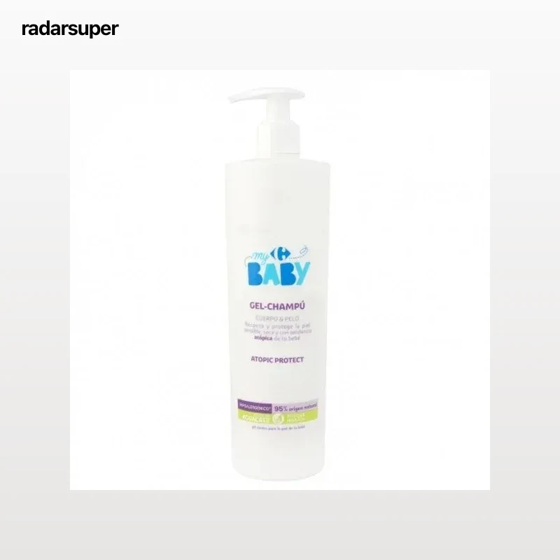 Gel - Champú para bebé atopic protect aceite de aguacate Carrefour My Baby 500 ml.