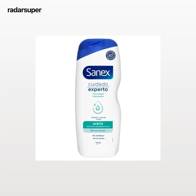 Gel de ducha dermo aceite hidratante para piel normal-seca Cuidado Experto Sanex 600 ml.