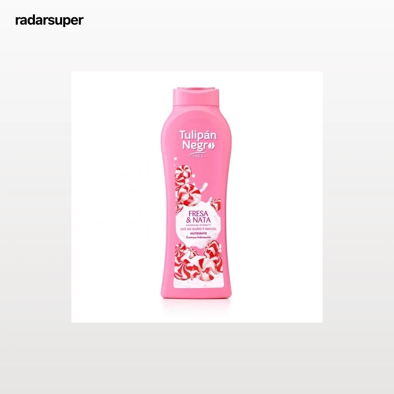 Gel de ducha fresa y nata Tulipán Negro 650 ml.