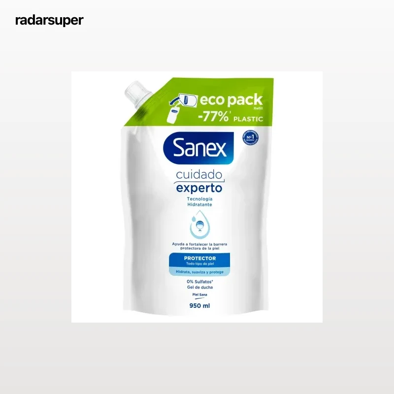 Gel de ducha hidratante Protector Cuidado Experto Sanex recambio 950 ml.