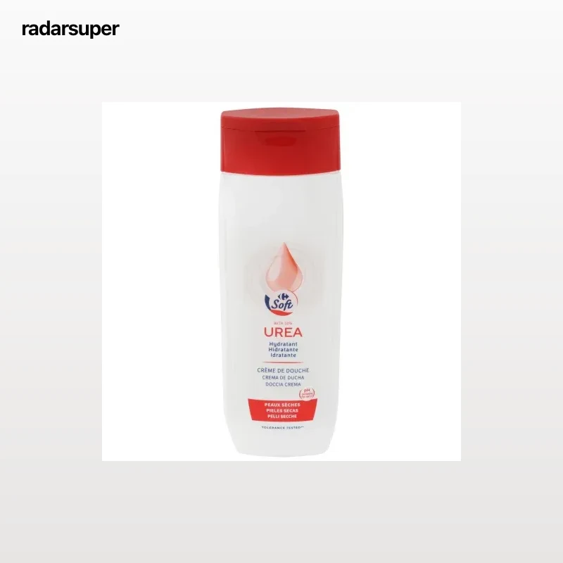 Gel de ducha hidratante urea piel seca Soft Carrefour 500 ml.