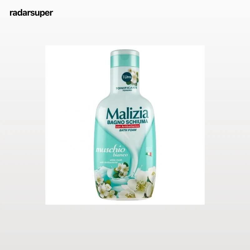Gel de ducha musgo blanco con antibacteriano Malizia 1000 ml.