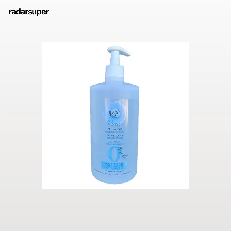Gel de ducha pieles sensibles 0% Soft Carrefour 750 ml.