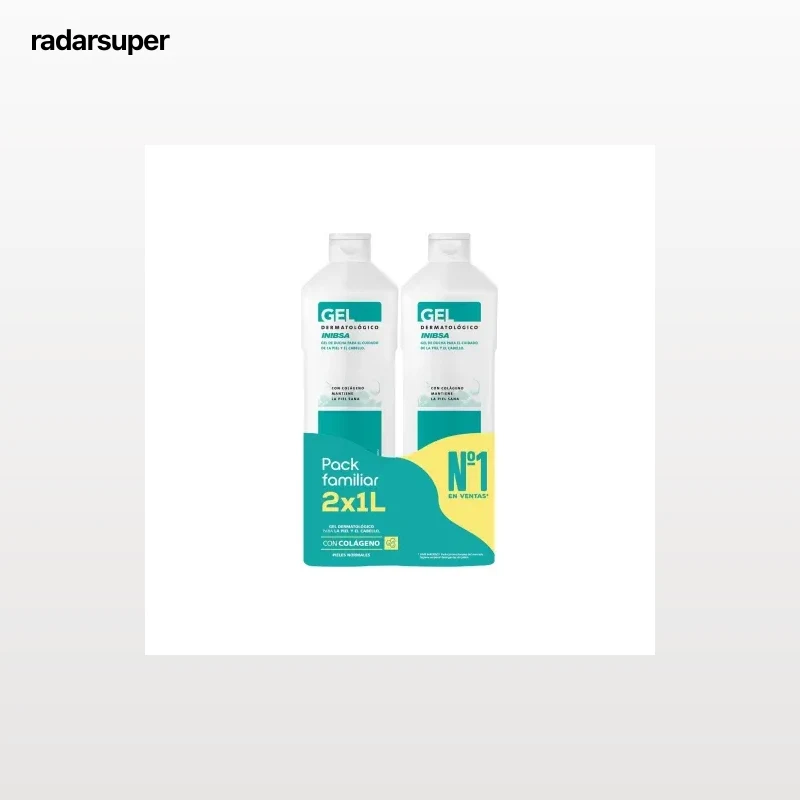 Gel dermatológico ph 5.5 con colágeno y lipo-proteinas Inibsa pack de 2 unidades de 1 l.