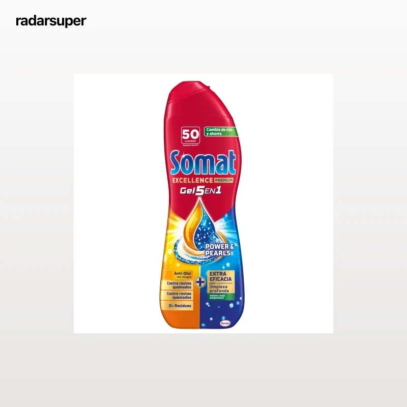 Gel para lavavajillas frescor anti-olor Excellence Duo Gel Somat 50 lavados.