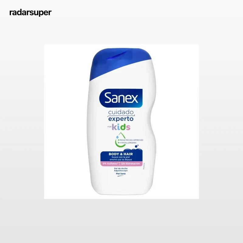Gel y champú de ducha para niños Cuidado Experto Sanex 475 ml.