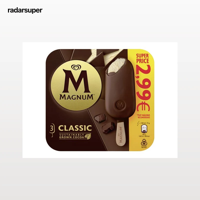 GELADO MAGNUM CLÁSSICO 3X100ML