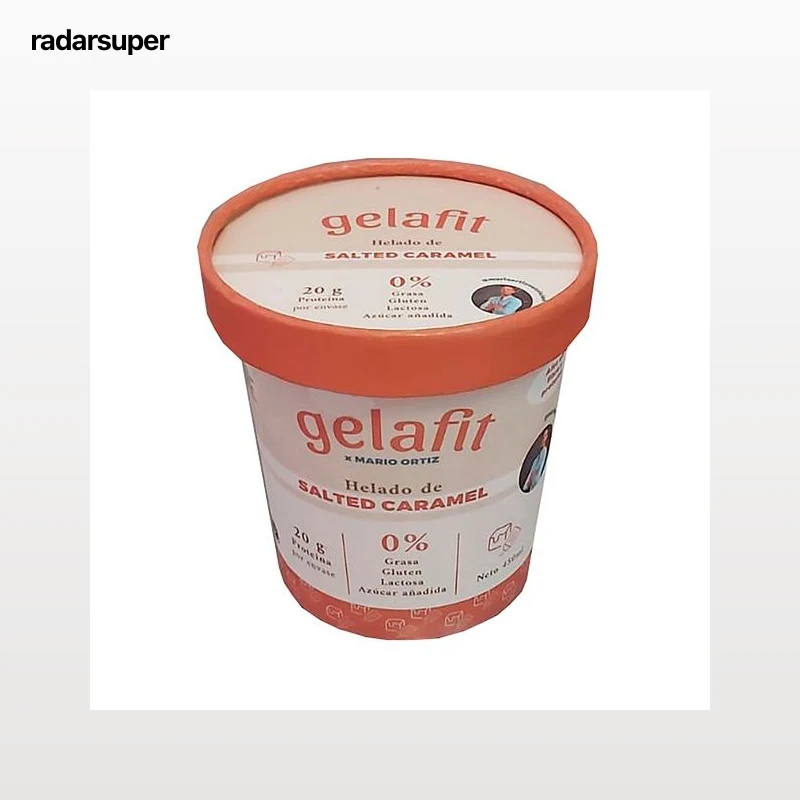GELAFIT Tarrina de helado de caramelo salado, sin gluten y sin lactosa 450 ml.