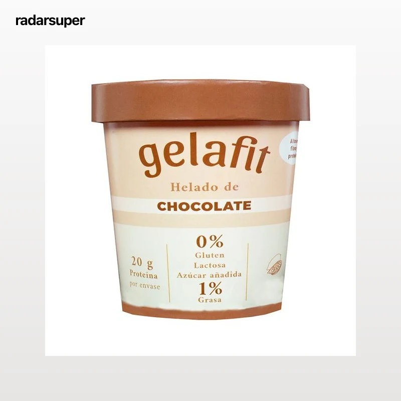 GELAFIT Tarrina de helado de chocolate, sin gluten y sin lactosa 450 ml.