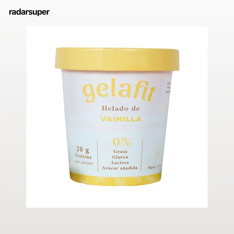 GELAFIT Tarrina de helado de vainilla, sin gluten y sin lactosa 450 ml.