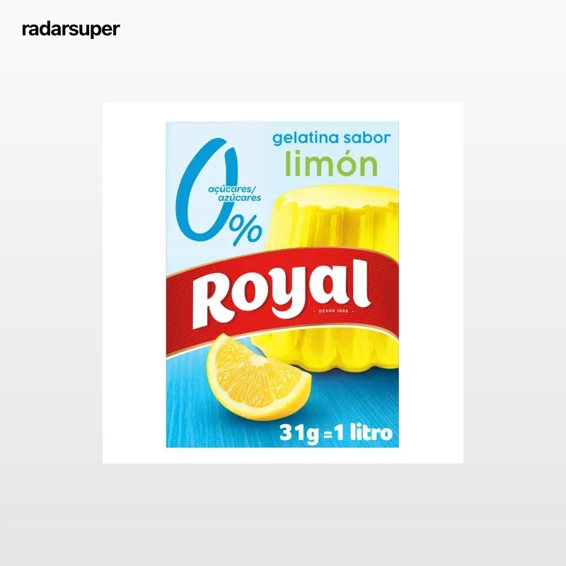 Gelatina light sabor limón sin azúcar Royal 31 g.