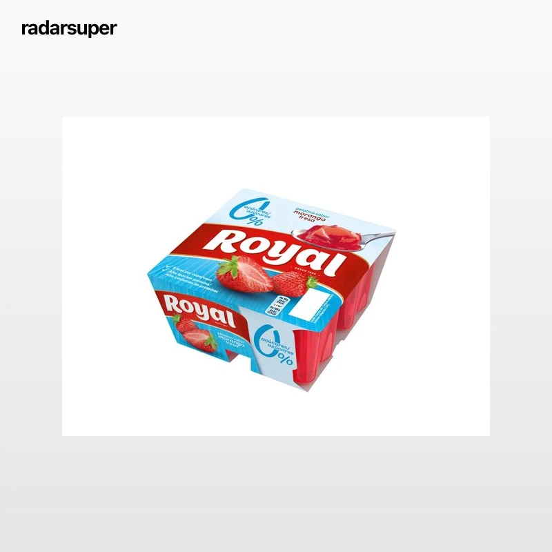 GELATINA ROYAL MORANGO 0% DE AÇÚCAR 4X90 G