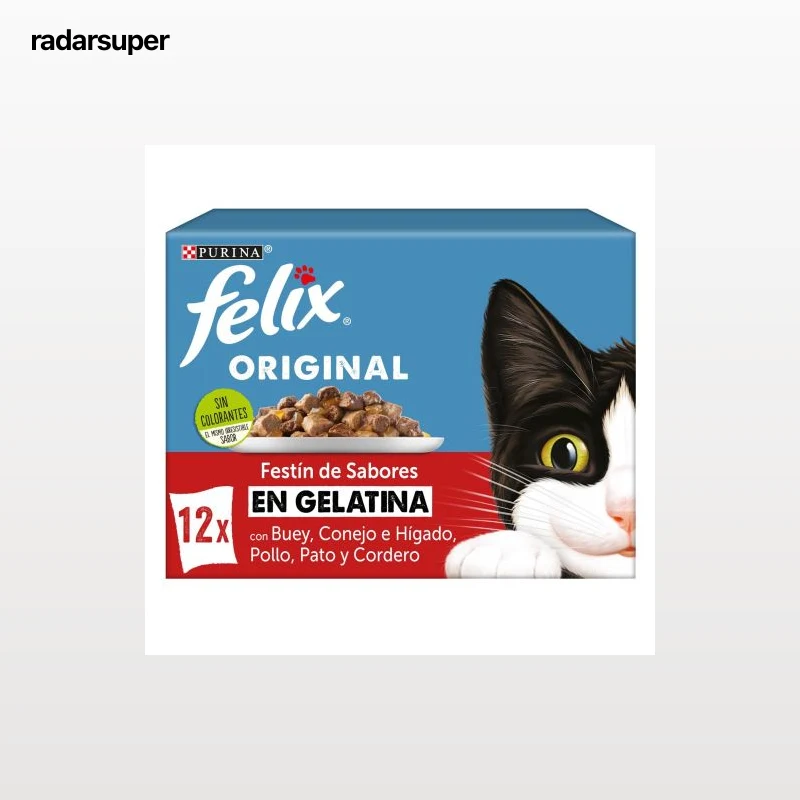 Gelatina selección de carnes para gatos Felix Original Purina 12x85 g