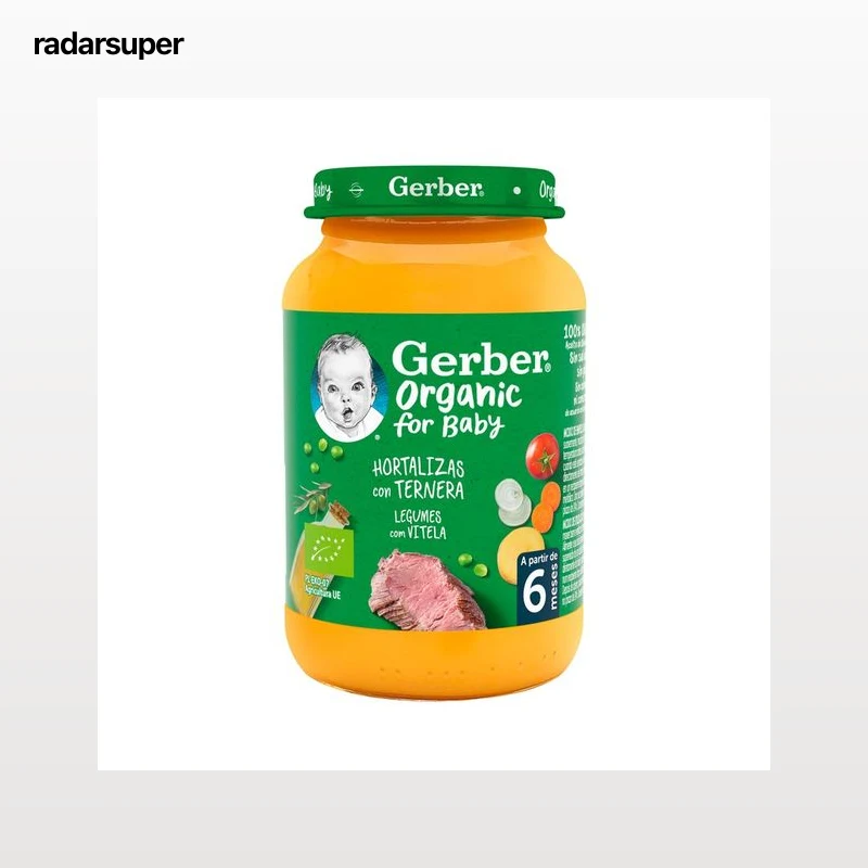 GERBER Organic Tarrito de hortalizas con tenera, a partir de 6 meses 190 g.
