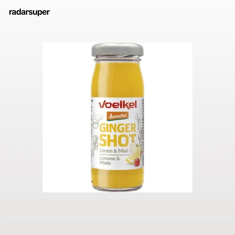 Ginger shot de jengibre miel y limón ecológico Voelkel botella 95 ml.