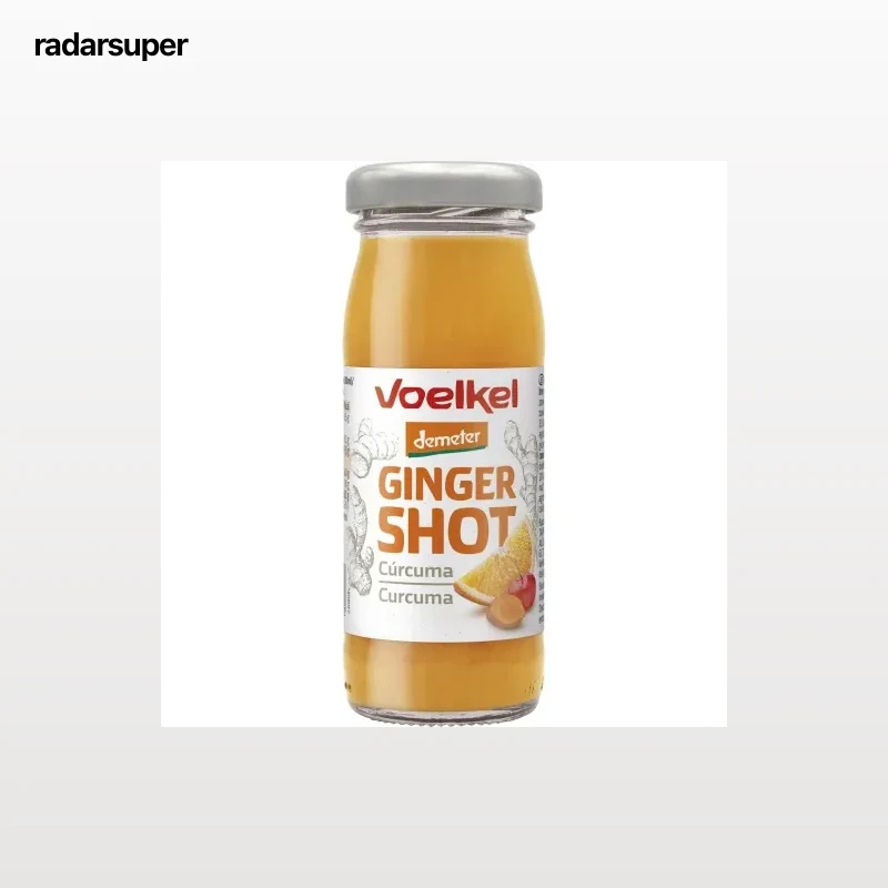 Ginger shot de jengibre y cúrcuma Voelkel ecológico botella 95 ml.