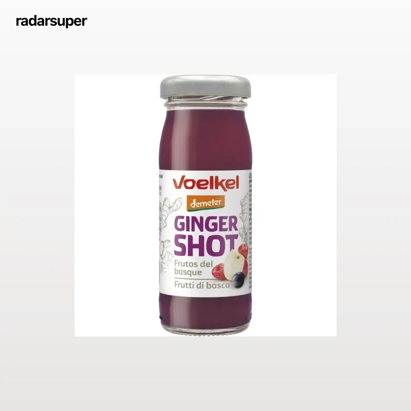 Ginger shot de jengibre y frutos del bosque ecológico Voelkel botella 95 ml.