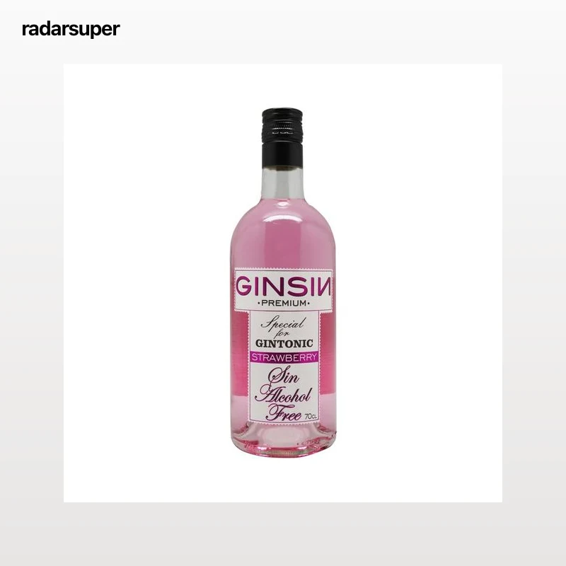 GINSIN Ginebra sin alcohol tipo Gin con sabor a fresa botella 70 cl.