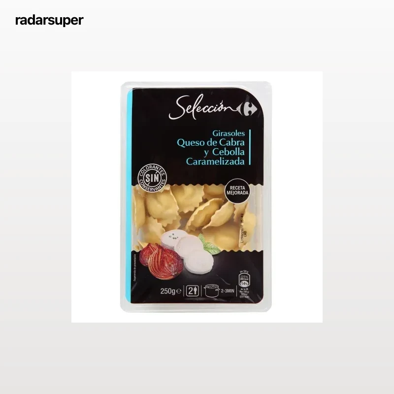 Girasoles de queso de cabra y cebolla caramelizada Carrefour Selección 250 g.