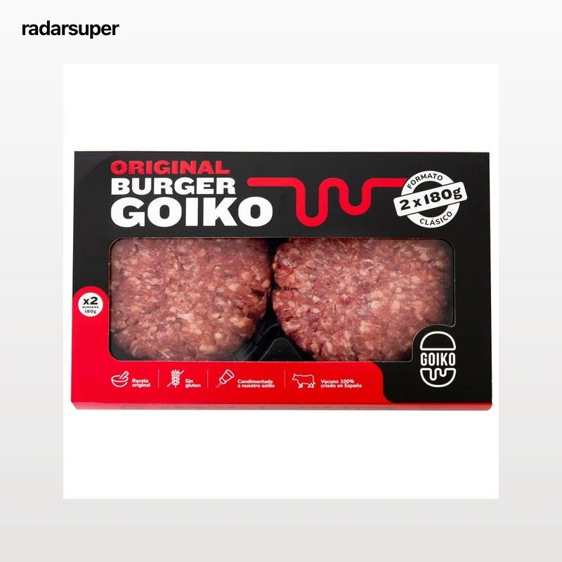 GOIKO Burger meat de vacuno 100% criado en España 2 x 180 g.