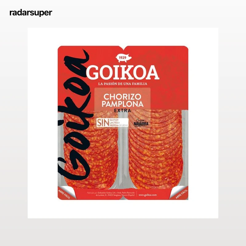 GOIKOA Chorizo de Pamplona extra, origen Navarra, cortado en lonchas GOIKOA 2 x 90 g.