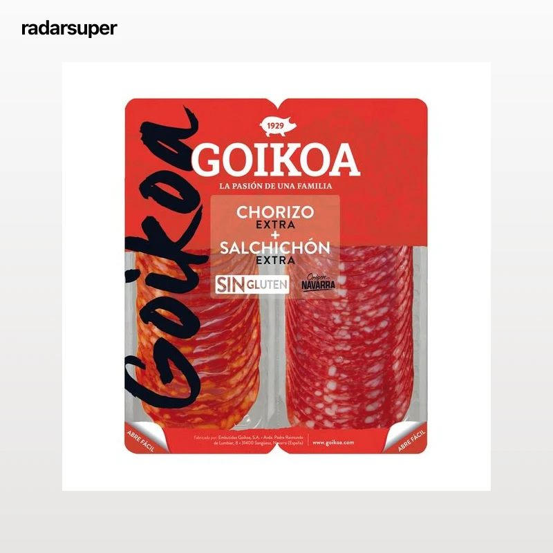 GOIKOA Chorizo y salchichón de categoría extra, cortado en lonchas 2 x 90 g