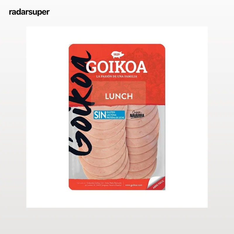 GOIKOA Lunch cortado en lonchas, elaborado sin lactosa ni gluten ni proteína de leche GOIKOA 125 g.