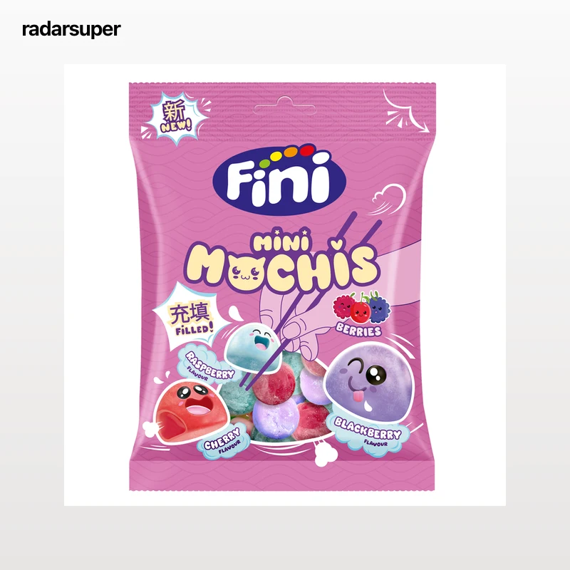 Golosina mini mochis frambuesa arándano cereza Fini 90g