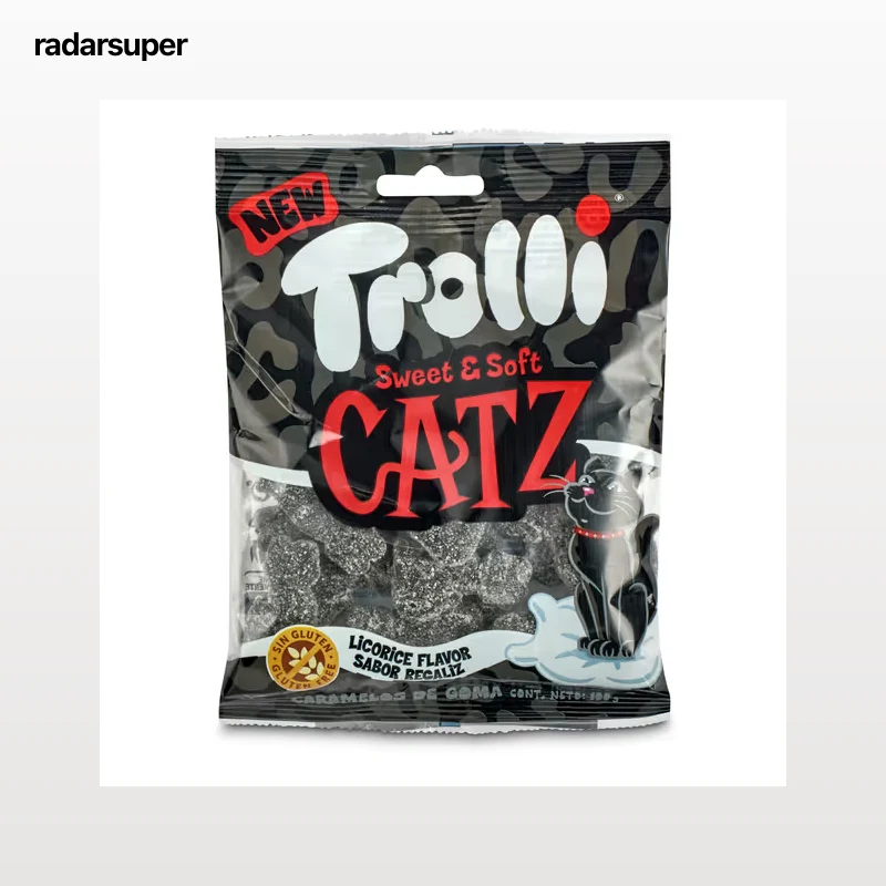 Golosinas gatos sabor regaliz Trolli 100 g