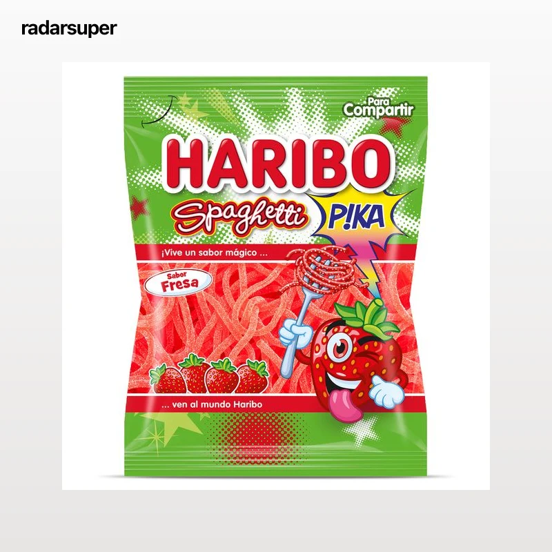 Golosinas spaguetti sabor fresa pika Haribo bolsa 150 g