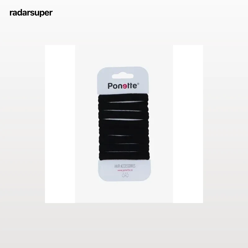Goma básica grande negra Ponette 8 ud.
