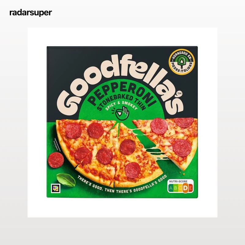 GOODFELLA´S Pizza congelada de pepperoni, con base fina y crujiente horneada en piedra 332 g.