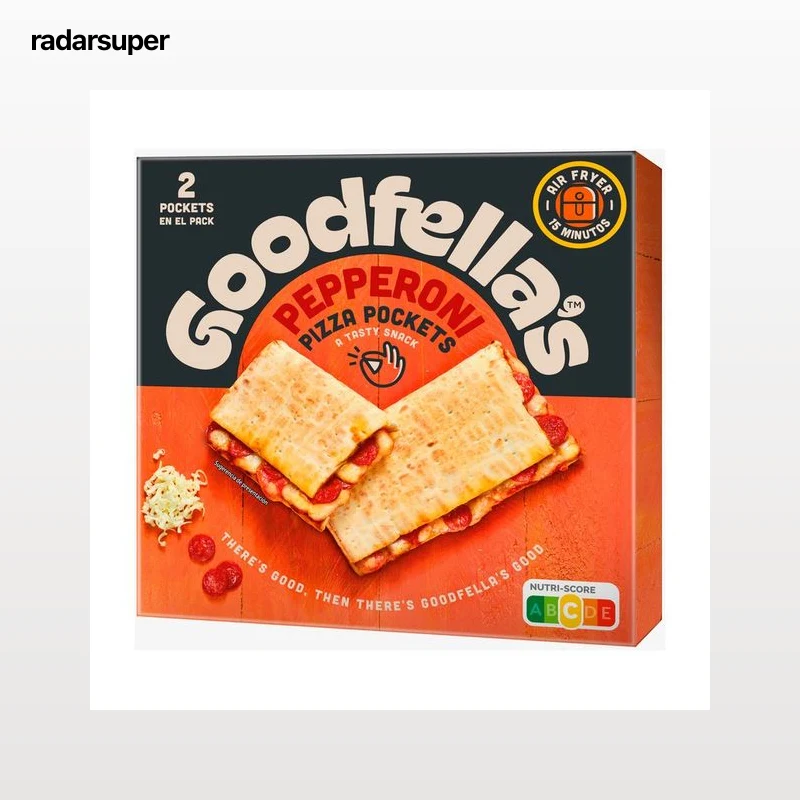 GOODFELLA´S Pizza pockets Masa de pizza rellena con salsa de tomate, pepperoni ahumado y quesos Mozzarella, Edam 250 g.