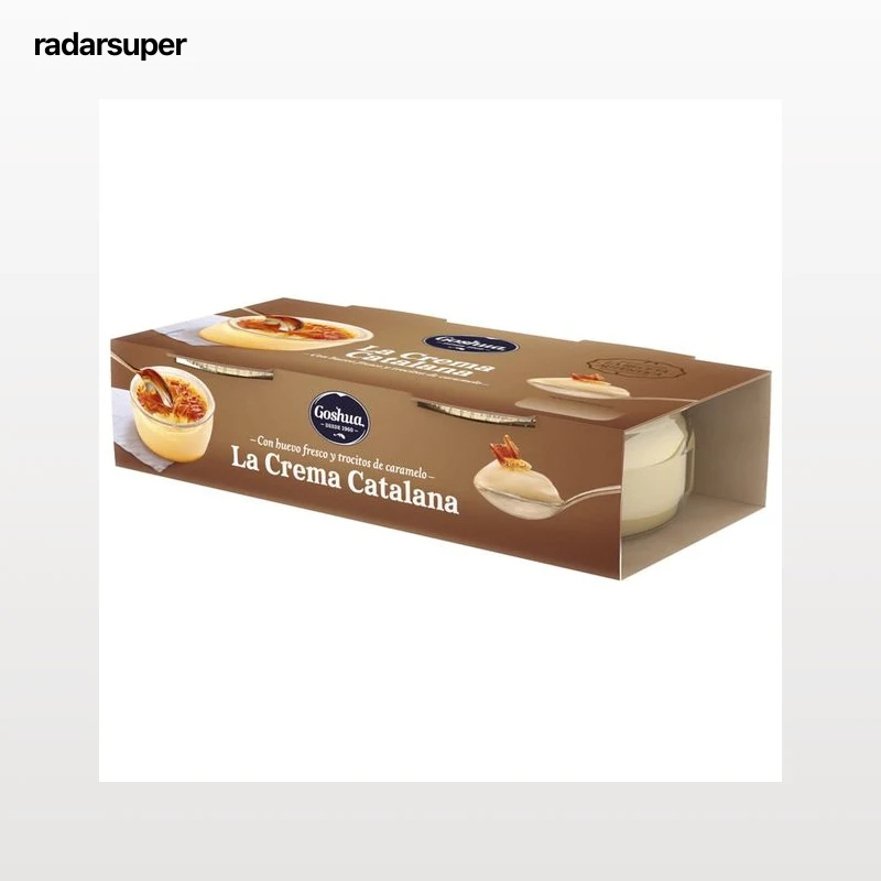 GOSHUA Crema catalana elaborada con huevos frescos y con trocitos de caramelo GOSHUA 2 x 100 g.