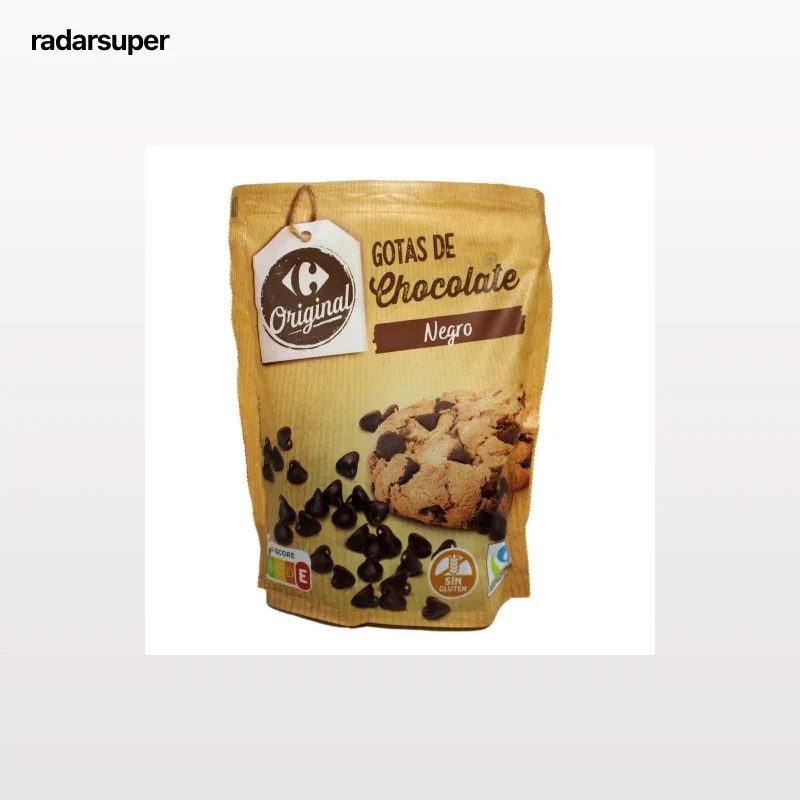 Gotas de chocolate negro Carrefour Original sin gluten 250 g.