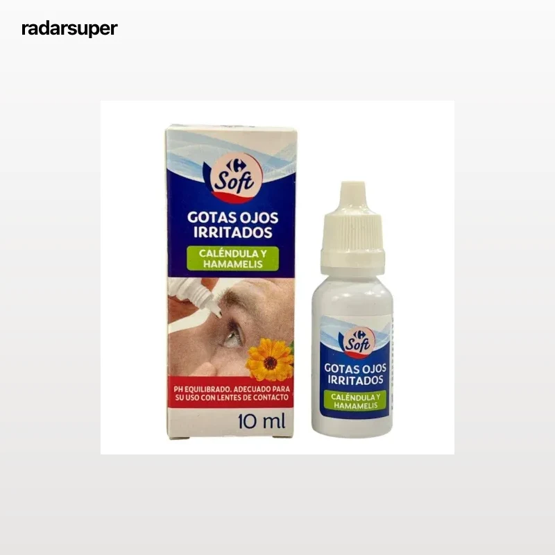 Gotas para los ojos irritados con caléndula y hamamelis Carrefour Soft 10 ml.