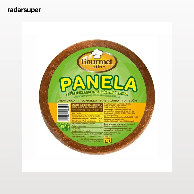 GOURMET LATINO Panela bloque integral de caña sin refinar 454 g.