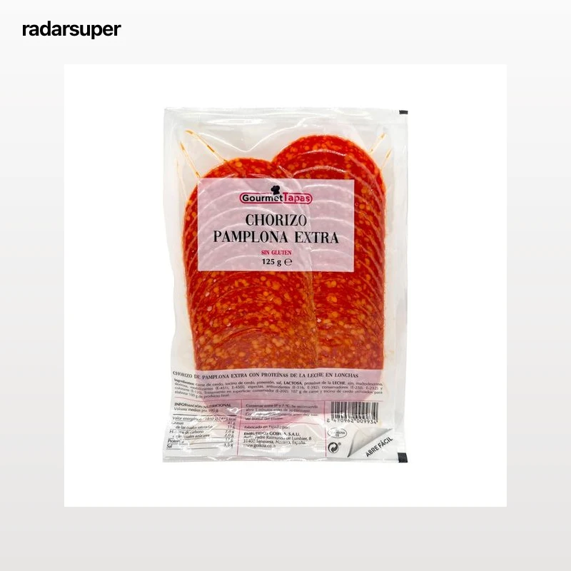 GOURMET Tapas Chorizo de Pamplona extra, cortado en lonchas 125 g.