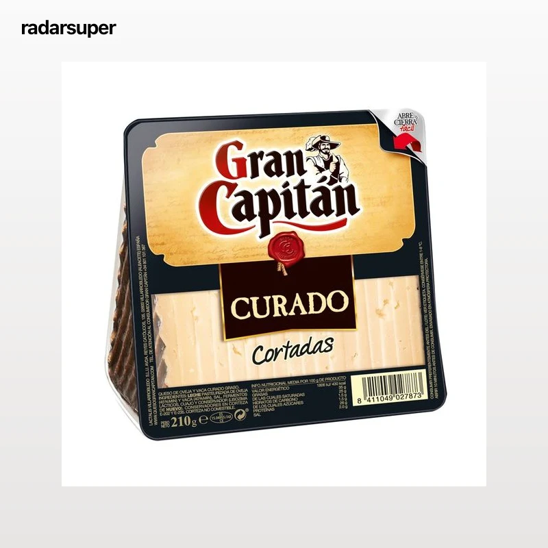 GRAN CAPITÁN Queso cortado curado de oveja y vaca GRAN CAPITÁN CORTADAS 230 g.