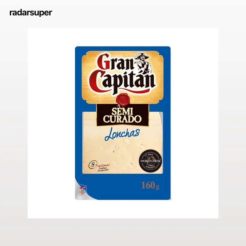 GRAN CAPITÁN Queso en lonchas semi curado GRAN CAPITÁN 160 gr,