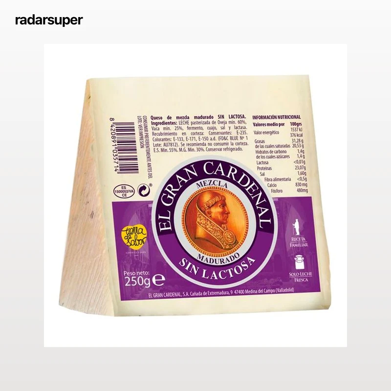 EL GRAN CARDENAL Queso mezcla sin lactosa EL GRAN CARDENAL 250 g.