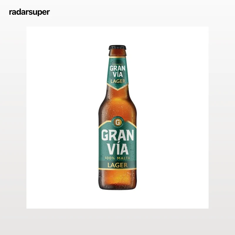 GRAN VÍA Cerveza rubia tipo lager botella 33 cl